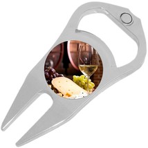 An item in the Sporting Goods category: Wine Cheese Golf Ball Marker Divot Repair Tool Bottle Opener