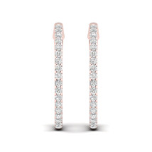 10K Rose Gold 0.25Ct TDW Diamond Hoop Earrings - £283.28 GBP