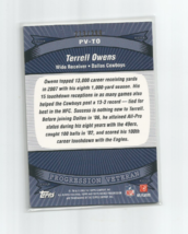 Terrell Owens (Dallas) 2008 Topps Progression Silver Parallel #PV-TO &amp; #213/299 - £5.31 GBP