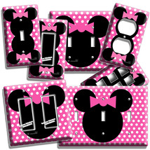 Cutest Minnie Mouse Ears Pink Polka Dots Light Switch Outlet Wall Plate Room Art - £9.61 GBP+