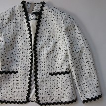 NWT J.Crew Going Out Blazer in Black White Ivory Spotted Tweed Open Jacket 0 - £75.00 GBP