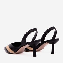 The Riviera Black & Raffia Slingback Women Sandal image 3