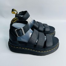Dr Martens Chunky Clarissa Ii Quad Black Leather Sandals Womens Sz 7 Uk 5 Eu 38 - £77.52 GBP