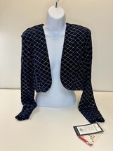 Women’s Onyx Nite Blazer Size 8 Black Jacket Sequins Top Night Shirt - £18.77 GBP
