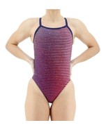 NWT Women’s TYR Flux Diamond Controlfit Swimsuit UPF 50 Pink Stripe, Size 8 - $80.88 CAD