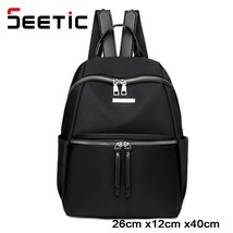 Women Casual Backpack School Backpack Female Bags Travel Solid Color Backpack Wo - £30.03 GBP