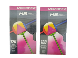 2 Memorex HS Video Cassette 120 High Standard Tape [VHS Tape] Factory Se... - $7.66