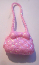Barbie Mattel Pink Glittery Plastic Shoulder Bag Fashion Doll Accessory ... - £6.19 GBP