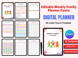 Weekly Family Planner | Editable Calendar | Household Schedule | Homeschool - $5.00