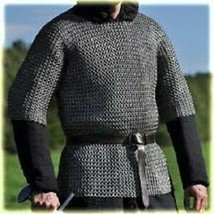 Flat Riveted With flat Washer Chainmail shirt 9 mm Medium Size Half slee... - £132.72 GBP