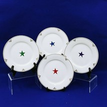 Plates Pier 1 Imports Celebration Plates Stars Gold Trim Porcelain Set of 4  - £25.20 GBP