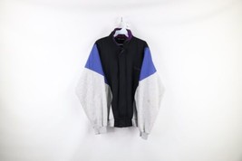 Vtg 90s Pierre Cardin Mens L Distressed Color Block Spell Out Sweatshirt Jacket - £42.79 GBP