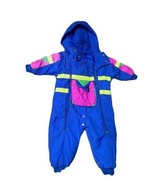 Vintage neon ALPINE WAY Toddler Snowsuit Coveralls 24 Mths 2YK Colorblock - €22,99 EUR