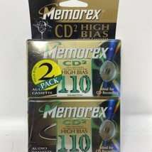 2 Pack Memorex CD2 Type II High Bias 110 Min Blank Cassette Tapes Sealed... - $9.89