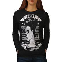 Santa Muerte Dead Vintage Tee Aztec Girl Women Long Sleeve T-shirt - £11.98 GBP