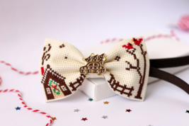 Embroidered Bow Tie, Itchy and Scratchy, Cross Stitch Simpsons - £19.67 GBP