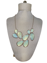 Iridescent Green Teardrop Cluster Statement Necklace 20 inches - $9.99