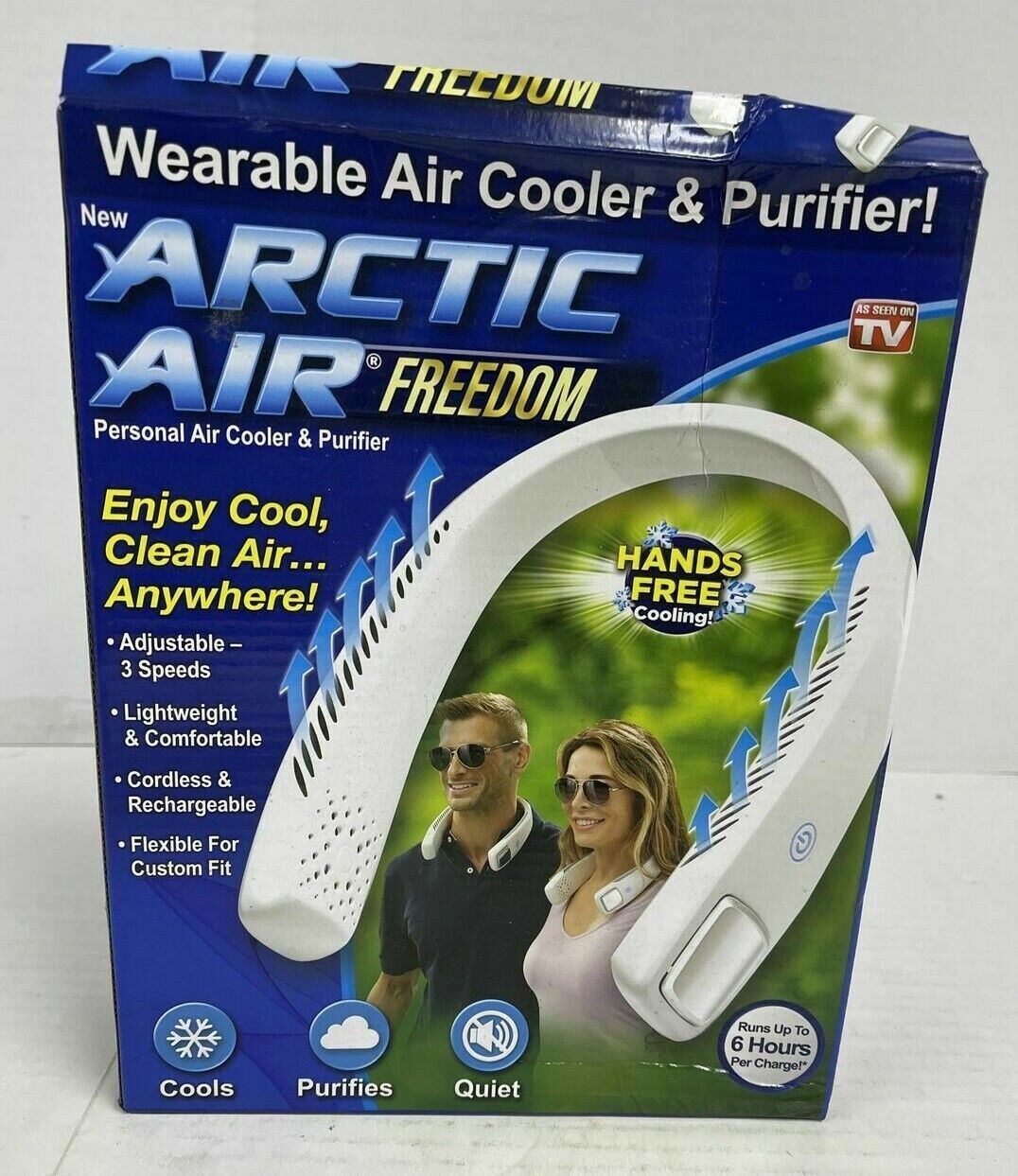 Arctic Air Freedom Neck Fan Wearable Cooler Purifier Enjoy Cool Ontel AC 3 Speed - $23.74