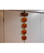 Welcome Halloween Pumpkins Hardboard Hanging 5 Pc. Door Decor 23&quot; H NEW - $181.52 MXN