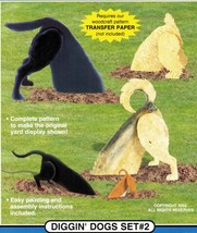 Humorous Self Standing Digging Yard Dogs Winfield Woodcraft Full Size Pa... - £10.93 GBP