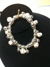 Baseball Charm Bracelet Silver Beads Heavy Duty Stretch Cord Red &amp; White New - £27.69 GBP