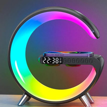 Led Bluetooth Rgb Wireless Phone CHARGER/CLOCK 15W w/ Pulsating Atmospherics - £38.61 GBP