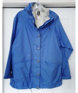 L.L. Bean Gore-tex Hooded Stowaway Jacket Windbreaker Full Zip Blue Wome... - £54.30 GBP