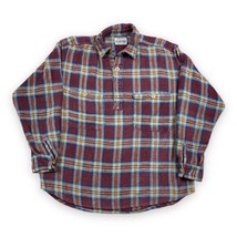 Vtg 90s Heavy Flannel Henley Shirt Plaid L/XL Surf Baja Grunge Surfer Sk... - £19.97 GBP