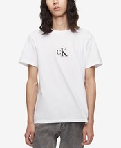 Calvin Klein Men&#39;s Abstract Art Logo Graphic T-Shirt Brilliant White-2XL - £17.61 GBP