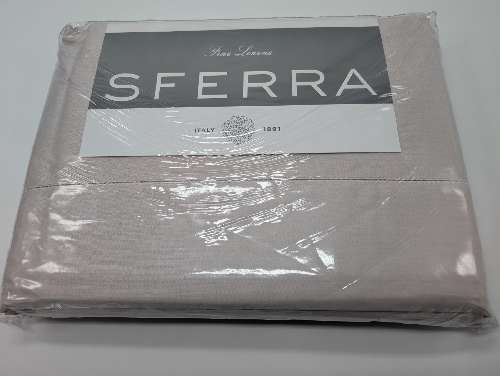 Sferra Corda Light Pink King Sheet Set 4PC Solid 100% Cotton Sateen Italy NEW Item image 9