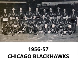 1956-57 CHICAGO BLACK HAWKS 8X10 TEAM PHOTO  PICTURE NHL HOCKEY BLACKHAWKS - $4.94