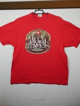 Vtg Single Stitch Pete&#39;s Wicked Ale Hanes T-shirt Size XL Red 90&#39;s Beer Alcohol - £11.95 GBP