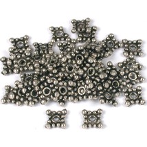 Bali Spacer Square Beads Antique Silver Plated 8mm 50Pcs Approx. - £5.47 GBP