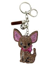 Cute Cartoon Chihuahua Keychain Rhinestone Key Chain. Choose Tan,Silver,... - €6,52 EUR