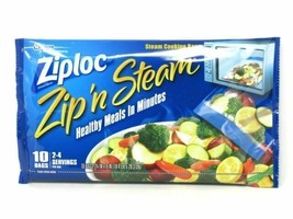 Ziploc Zip N Steam Medium Steam Bags 10 Steam Bags One Package New - $24.74