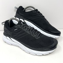 Hoka One Men’s Clifton 6 Running Shoe Sz 9 Black White Sneaker 1102872 B... - $49.45