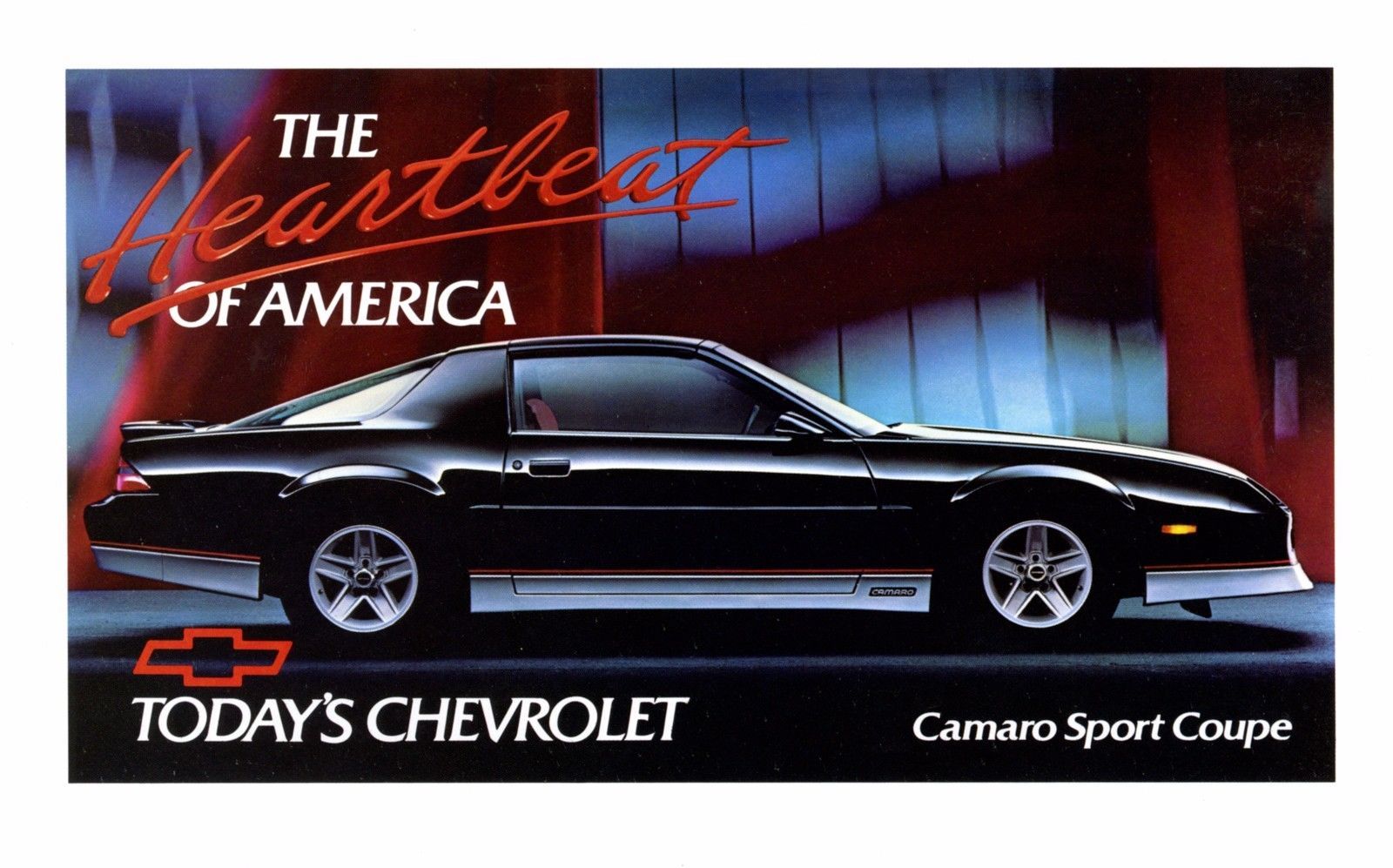 1988 Chevy Camaro Z28 in black and silver pro,  24 x 36 INCH POSTER,  sports car - £15.02 GBP