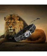 Love Lion Black Vegan Leather Adjustable Bracelet Free Shipping USA Seller - $13.54 CAD