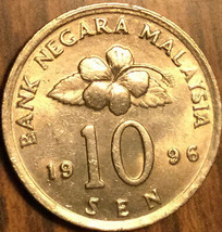 1996 Malasya 10 Sen Coin - £1.01 GBP
