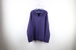 Vtg Tommy Bahama Mens XL Faded Spell Out Reversible Half Zip Pullover Sweater - £35.01 GBP