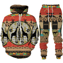Printed Casual Men&#39;s Hooded Sweater Suit - $40.79+
