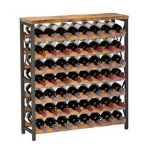56-Bottle Freestanding Wine Rack, Wooden Wine Rack Storage Shelf, Stackable Wine - £109.37 GBP