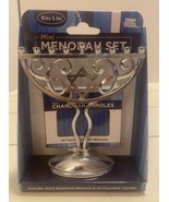 Rite Lite Mini Aluminum Menorah with 44 Mini Blue Chanukah Candles M-17005 - £8.78 GBP