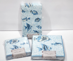 Laura Ashley Coastal Sealife Fish Luncheon Cocktail Guest Paper Napkins - $39.99