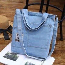 New Fashion Women&#39;s Denim Shoulder Bag Cowgirl Shopping Bag Ladies and Women Tor - £20.74 GBP