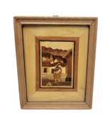 Vintage Marquetry Wood Inlay Framed Wall Art Hanging Handmade In Bolivia... - £27.51 GBP