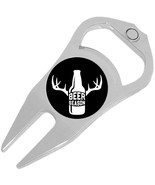 Beer Season Antlers Golf Ball Marker Divot Repair Tool Bottle Opener - £9.42 GBP