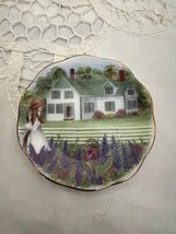 Hayward and Warwick Tiny Saucer 3 inch Cottage Lavender Girl in Meadow - £22.16 GBP