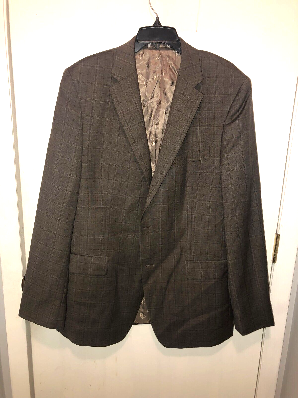 Primary image for Black Brown 1826 For Lord &Taylor Mens 44L Wool Plaid Suit Jacket