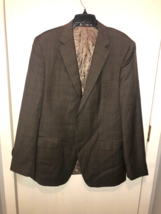 Black Brown 1826 For Lord &amp;Taylor Mens 44L Wool Plaid Suit Jacket - £13.47 GBP
